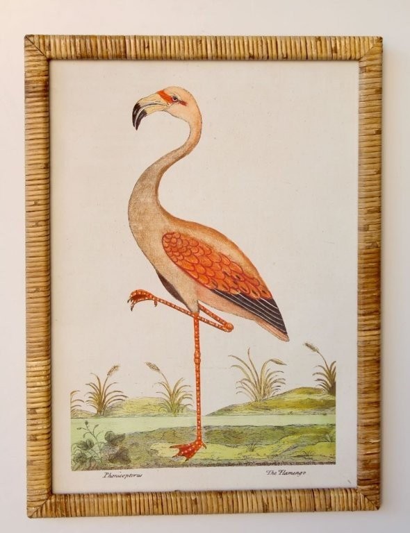 Flamingo Picture Rattan Frame
